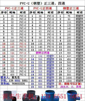 PVC-U管40正四通與異徑四通 價格、廠家及圖片指南